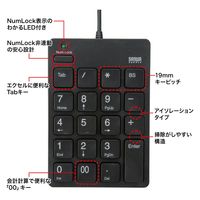 サンワサプライ USBテンキー(Type-Cコネクタ) NT-18CUBK 1個