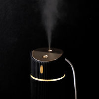 東洋ケース 加湿器 320ml 抗菌 卓上 超音波式 USB給電 アロマ パルテ LED ブラック 369429 1個（直送品）