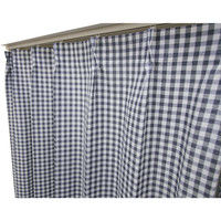 コルネ 既製カーテン ギンガム 幅1000×長さ1780mm ダークブルー G1021 1枚（直送品）