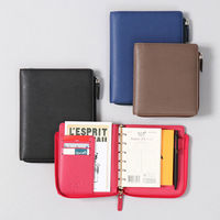 システム手帳カバー ミニ６穴サイズ用Lジップカバー クオバディスタイマー14 ネイビー 1冊（直送品）