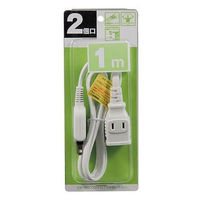 ヤザワコーポレーション Y02201WH/耐トラ付タップ 2個口 1m 白 Y02201WH 1個