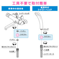 カクダイ ガオナ スムーズシャワーホース 1.6m 水圧 動く 向き くるくる 360°回転 ホワイト 日本製 GA-FF026 1個