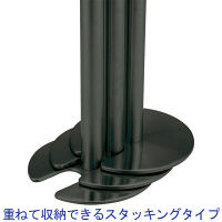 アスプルンド 自動ロック機能付きべルトポールパーティション スタッキング マットブラック（ブラックベルト） 1台（2梱包）