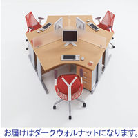 【組立設置込】DESIGNA (デザイナ) デザイナライン 平机 120度天板 ダークウォルナット 幅1732×奥行1106×高さ720mm 1台  （取寄品）