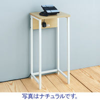 YAMAZEN コンセント付電話受付台 ウォルナット 幅350×奥行350×高さ725mm MRTE-35（DB/SBK） 1台 電話台 無人受付