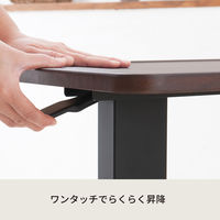 永井興産 ガス圧昇降テーブル BR（ブラウン）幅800×奥行400×高さ650～950mm　NK-518　1台（直送品）