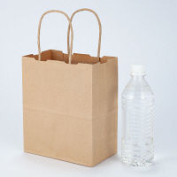 アスクル　丸紐 　クラフト紙手提袋ベーシック 180×210×100ｍｍ　 茶 無地　1セット（900枚：300枚入×3箱）  オリジナル