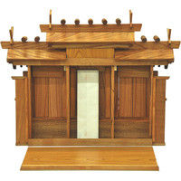 エイ・アイ・エス お神札が簡単に入る神棚 本ケヤキ 三社（長政）中（約）幅620×奥行260×高さ470mm 1台（直送品）