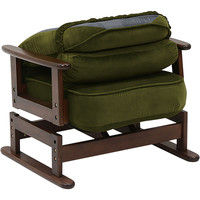 天然木リクライニング回転高座椅子 グリーン 幅620mm 奥行620mm 高さ460mm（直送品）