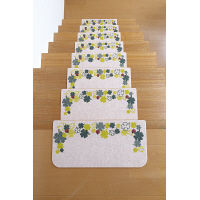 サンコー おくだけ階段マット クローバー ライトベージュ KO-96 1セット（直送品）