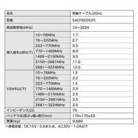 DXアンテナ 4C同軸ケーブル（20m）（黒） S4CFB20SB（P） 1個（直送品）