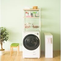 宮武製作所 籠つきランドリーラック 幅900×奥行400×高さ1905mm ホワイト SH-X692C_WH 1台（直送品）