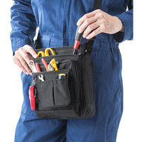 サンワダイレクト ショルダーポーチ（斜めがけバッグ・16ポケット・手持ち対応・メンズ） 200-BAG118BK 1個（直送品）