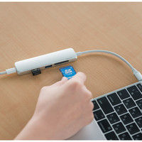 サンワダイレクト usb-c ハブ（USB3.0 2ポート・SD、microSDカードリーダー・充電対応） 400-ADR310SPD 1個（直送品）