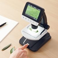 サンワダイレクト マイクロスコープ（スタンドタイプ・モニター付き・最大500倍・デジタル顕微鏡） 400-CAM052 1個（直送品）