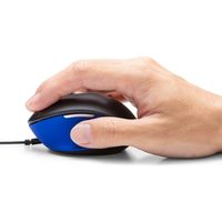 サンワダイレクト 有線マウス（エルゴノミクス・疲労軽減・小型・4ボタン・ブルーLED光学式・ブラック・ブルー） 400-MA105BK 1個（直送品）