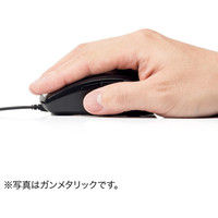 サンワダイレクト 有線マウス（静音・サイレント・左右対称・1200カウント・戻る・進む・ミドルサイズ・ブラック） 400-MA107BK 1個（直送品）
