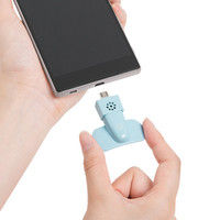 サンワダイレクト スマートフォン用マイク（外付け・microUSB・デュアルマイク・ブルー） 400-MC014U 1個（直送品）