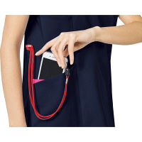 フォーク レディスジップスクラブ ダークネイビー×チェリーピンク M 7057SC-17 1枚　スクラブ（直送品）