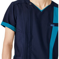 フォーク メンズジップスクラブ ロイヤルブルー×ダークネイビー 4L 7058SC-7-4L 1枚　スクラブ（直送品）