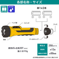 朝日電器 LEDラバーライト1X2 DOP-LR303 1個