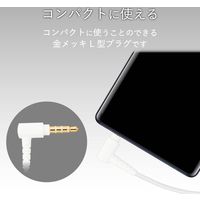 エレコム ステレオヘッドホン/セミオープン型/φ3.5/13.6mmドライバ/FAST MUSIC/F10IA/ホワイト 1個