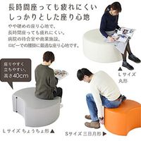 ネットフォース カラ ロビーチェア ロースツールS丸形アイボリー 2台 三日月形 オレンジ 1台 ちょうちょ形 グレー 1台幅670mm1セット4台入（直送品）