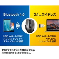 ワイヤレスマウス　無線　静音　5ボタン　中型サイズ　ブルーLED　MA-WBTBL135GM　サンワサプライ　1個