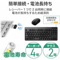 ワイヤレスキーボード マウスセット 無線 テンキーレス コンパクト メンブレン ブラック TK-FDM105MBK エレコム 1個