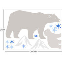 マッチングジャパン ウォールステッカー W ダブル お得 動物 クマ「ホッキョクグマ」 CO-9005-AS（直送品）
