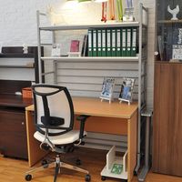 Garage フレームラックOS用 増設ユニット片面タイプ オープンラック 幅1240×奥行582×高さ1824mm 木目 1台（直送品）