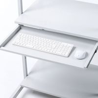 サンワサプライ パソコンラック（キーボードスライダー付き） 幅650×奥行605×高さ1200mm ライトグレー RAC-EC74 1台（直送品）