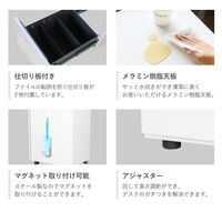 Netforce ワゴン 3段脇机 鍵付 ニューグレー アジャスター付 1台（直送品）