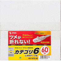 サンワサプライ つめ折れ防止カテゴリ6LANケーブル KB-T6TS-60 1本（直送品）