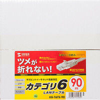 サンワサプライ つめ折れ防止カテゴリ6LANケーブル KB-T6TS-90 1本（直送品）