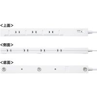 延長コード 電源タップ 2m 2P（ピン） 8個口 マグネット ホワイト TAP-SPSLIM8-2 サンワサプライ 1個