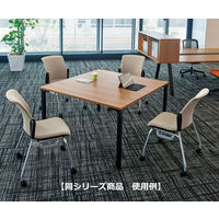 【設置込】プラス ロンナ 会議テーブル T字脚アジャスター 長方形 配線口無 幅1800×奥行900×高さ720mm ホワイトメープル/シルバー 1台（直送品）