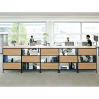 【組立設置込】コクヨ エディア フリーパネル 3段上下段パネル 幅900×奥行450×高さ1200mm ホワイト×ラスティックミディアム 1台（直送品）