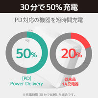 エレコム スマートフォン・タブレット用AC充電器/PD認証/18W/Type-C1ポート/ホワイト MPA-ACCP06WH 1個