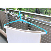 「5つ干し」 ダブル 大判 バスタオル・トレーナー 洗濯ハンガー 1セット(2本組) レック