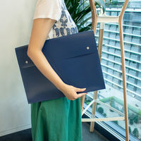 プラス シンプルワーク ポケット付エンベロープ（マチ付） A3ヨコ ブルー 青 1セット（50枚：10枚入×5袋） ファイル 88576