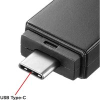 サンワサプライ Type-C SD+microSDカードリーダー ADR-3TCMS9BK 1個（直送品）