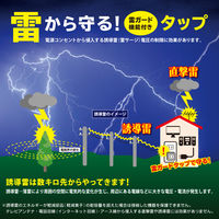 オーム電機 雷に強い節電タップ 4個口 1m 黒_ HS-TPK41PBT-K 1個