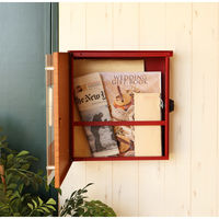 【軒先渡し】ヤマソロ Clein 壁掛けポスト 幅345×奥行130×高さ366mm レッド 73-082 1台（直送品）