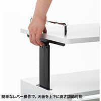 サンワサプライ プロジェクター台 幅510×奥行380×高さ750～959mm ホワイト PR-16 1台 高さ調節 AV機器収納棚 トレー・キャスター付き