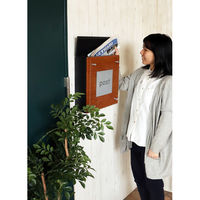 【軒先渡し】ヤマソロ Clein 壁掛けポスト 幅345×奥行130×高さ366mm ブラック 73-080 1台（直送品）