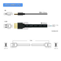 Vodaview HDMIケーブル（コンパクト/フラットタイプ） 1m HDMI[オス]-HDMI[オス] VV-HDMI010AA-BF