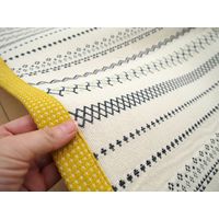 萩原 インド綿ボンディングラグ セポ 約幅900×奥行1850mm ブラック 270066839 1枚（直送品）