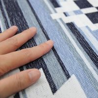 萩原 ゴブランシェニールラグ オルテガグラデーション 約幅1850×奥行1850mm ブルー 240612915 1枚（直送品）