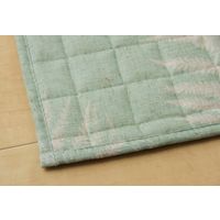 萩原 麻混キルトラグ アロハ 約幅1300×奥行1850mm グリーン 240613306 1枚（直送品）